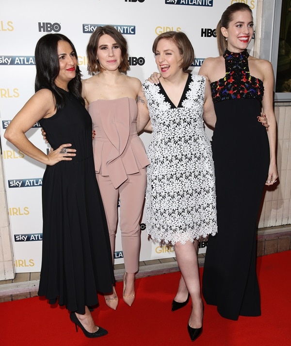 Jenni Konner, Zosia Mamet, Lena Dunham, and Allison Williams at the premiere of the third series of Girls held at the Cineworld Haymarket in London, United Kingdom, on January 15, 2014