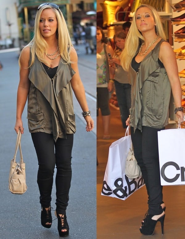 Kendra Wilkinson out shopping in jeans at Create and Barrell at The Grove