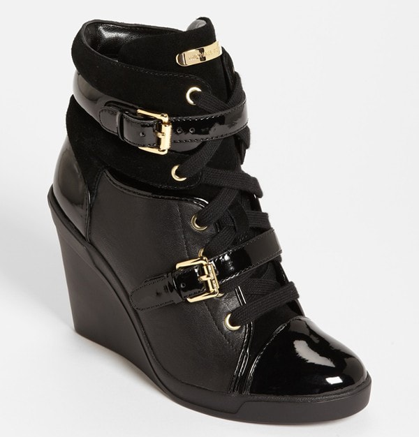 MICHAEL Michael Kors "Skid" Wedge Sneakers in Black