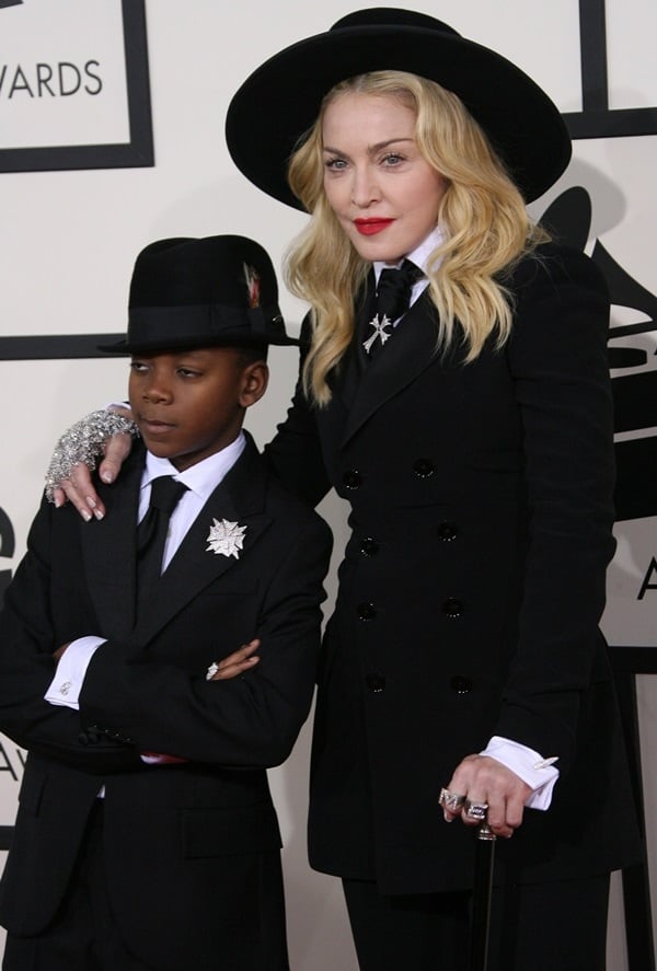 Madonna and David Banda turned heads with their coordinated Ralph Lauren suits on the Grammy Awards red carpet