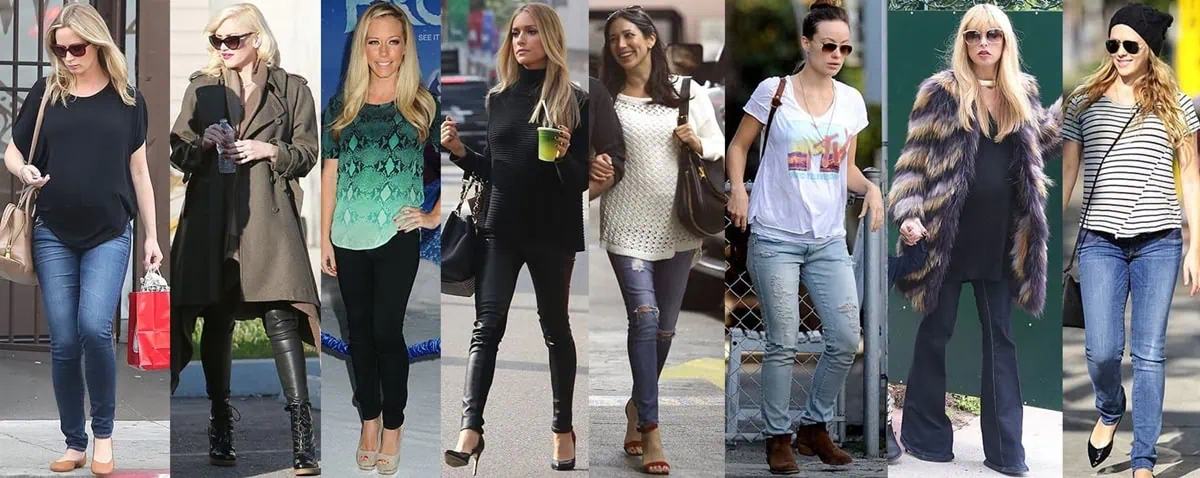 Celebrity moms step out in stylish maternity jeans, showing how stretch denim and sleek silhouettes can keep pregnancy fashion both comfortable and polished