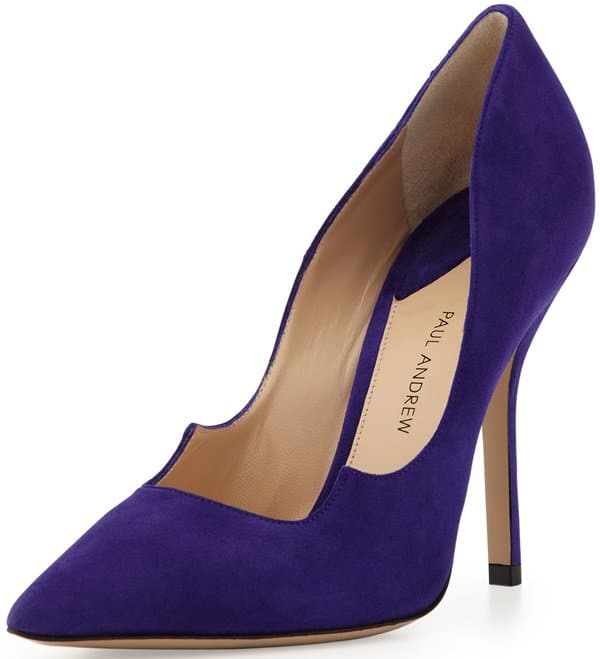 The signature Paul Andrew stiletto features a striking wing cut and 105mm heel