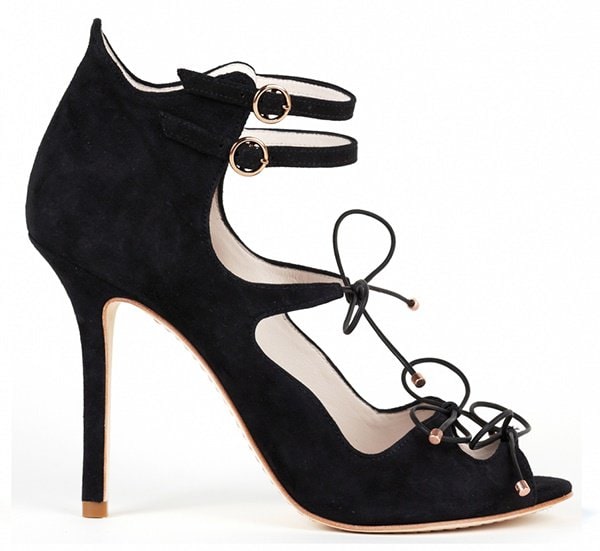 Sophia Webster "Finn" Pumps in Black Suede
