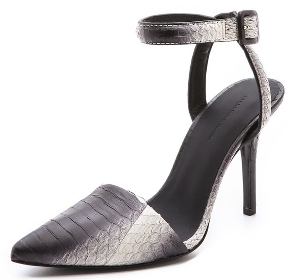 Alexander Wang Lovisa Snakeskin Ankle-Wrap Pumps