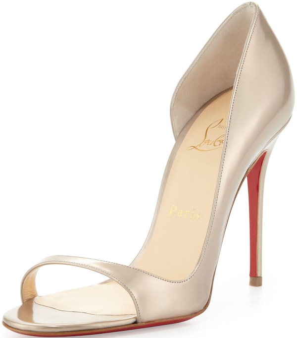 Christian Louboutin "Toboggan" Half d'Orsay Pumps in Beige