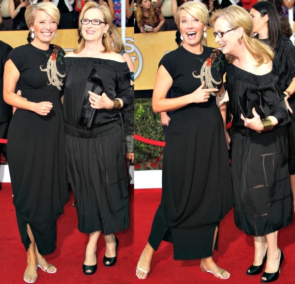 Emma Thompson and Meryl Streep at the 20th Annual Screen Actors Guild (SAG) Awards held at the Shrine Auditorium in Los Angeles, California, on January 19, 2014