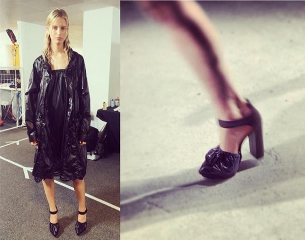 Karolina Kurkova backstage at Christopher Kane's Fall 2014 show in London, England, on February 17, 2014