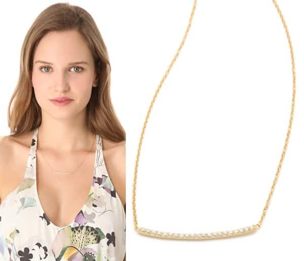 Gorjana Taner Pave Bar Necklace
