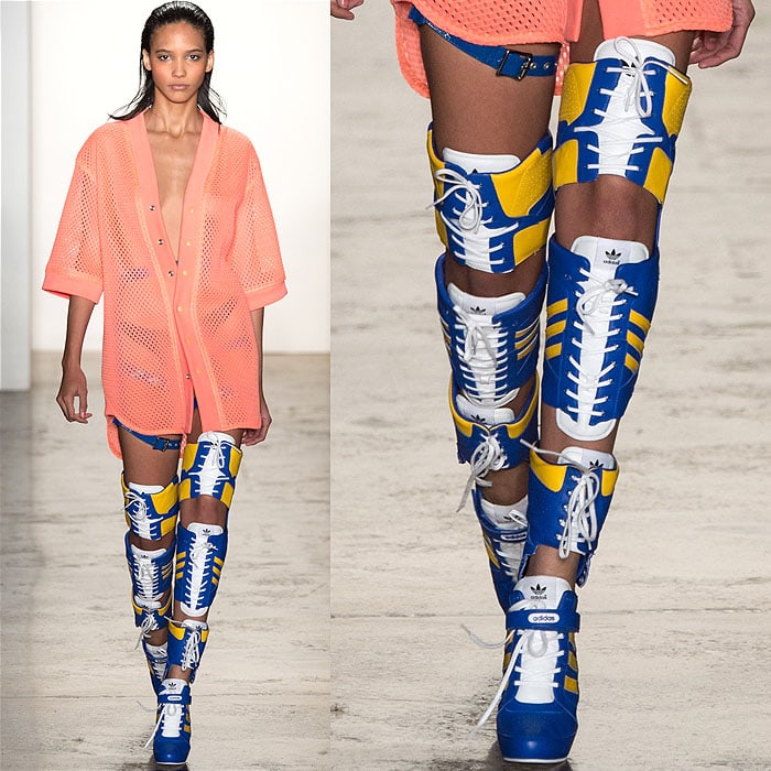 Jeremy Scott Fall 2014 thigh high sneaker boots