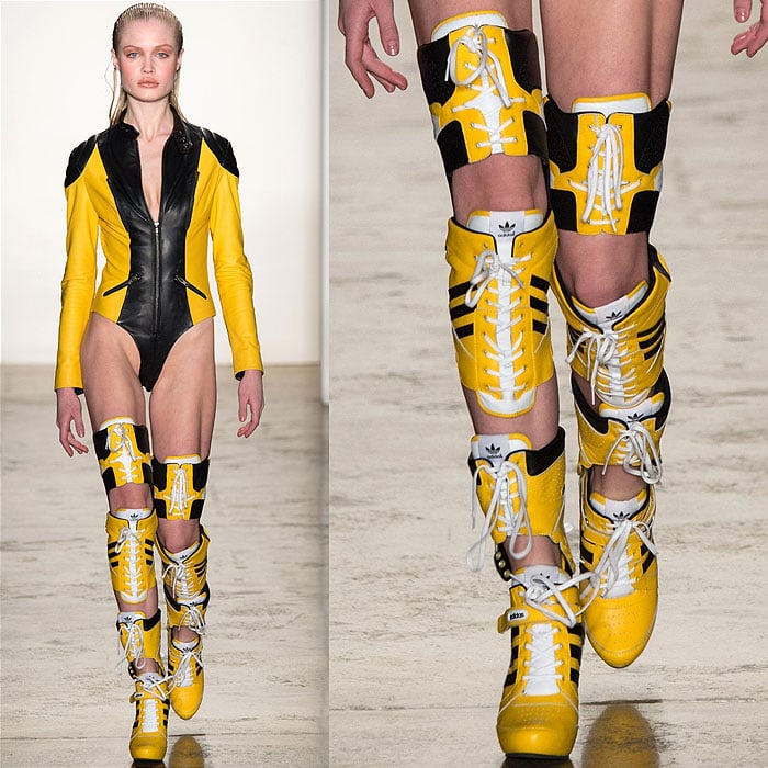 Jeremy Scott Fall 2014 thigh high sneaker boots