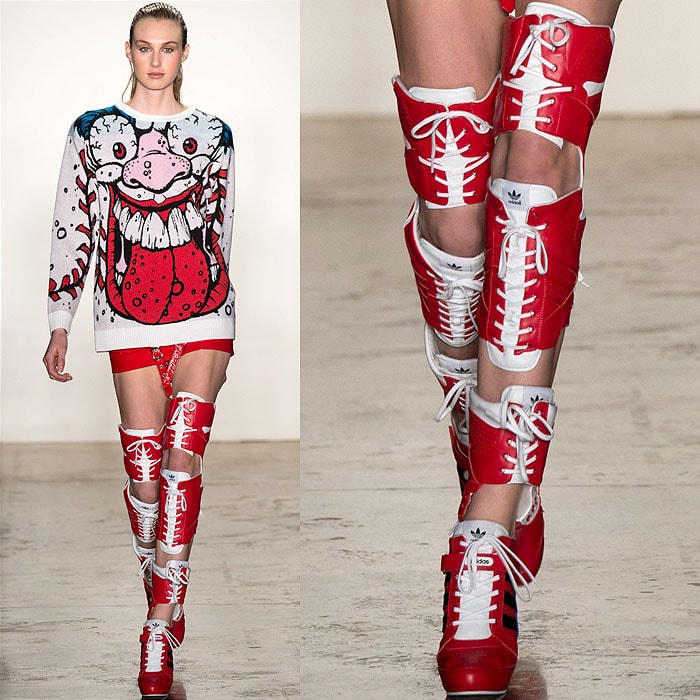 Jeremy Scott Fall 2014 thigh high sneaker boots