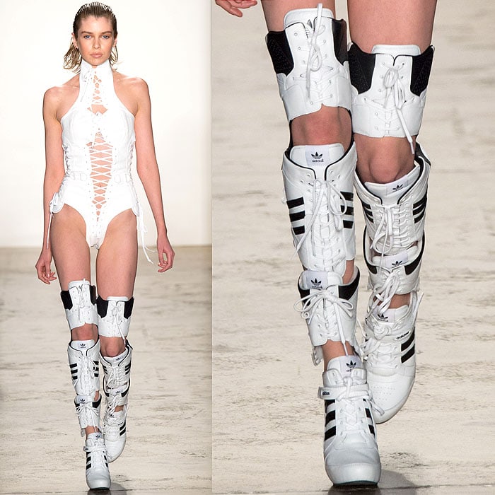 Jeremy Scott Fall 2014 thigh high sneaker boots