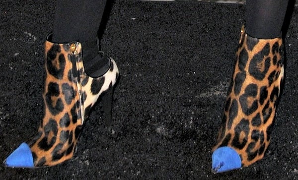 Anna Kendrick rocking leopard-print booties from Giuseppe Zanotti