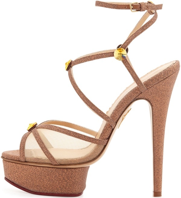 Charlotte Olympia "Isadora" Platform Sandals in Caramel