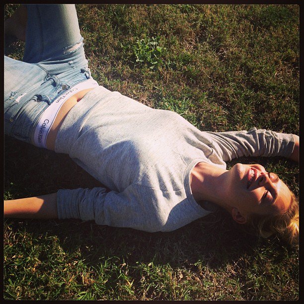 Poppy Delevingne joins the #mycalvins campaign with this Instagram post from February 25, 2014
