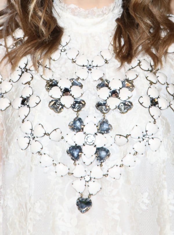 Sophia Bush's necklace/shoulder jewelry from the HM Conscious Collection