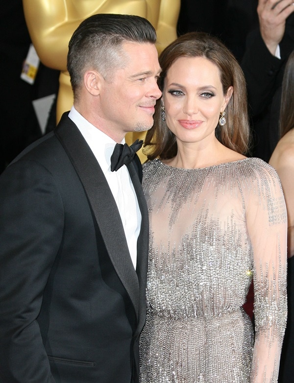 Angelina Jolie and Brad Pitt, one of Hollywood's power couples, at the 2014 Oscars held at the Dolby Theatre in Hollywood, California, on March 2, 2014