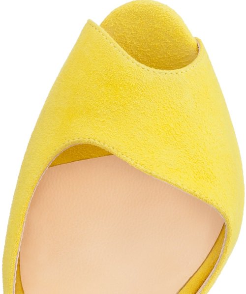 Canary Yellow Suede Christian Louboutin Leonor Fini Heels