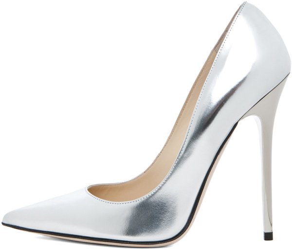 Jimmy Choo Anouk Pumps in Silver Metallic Leather