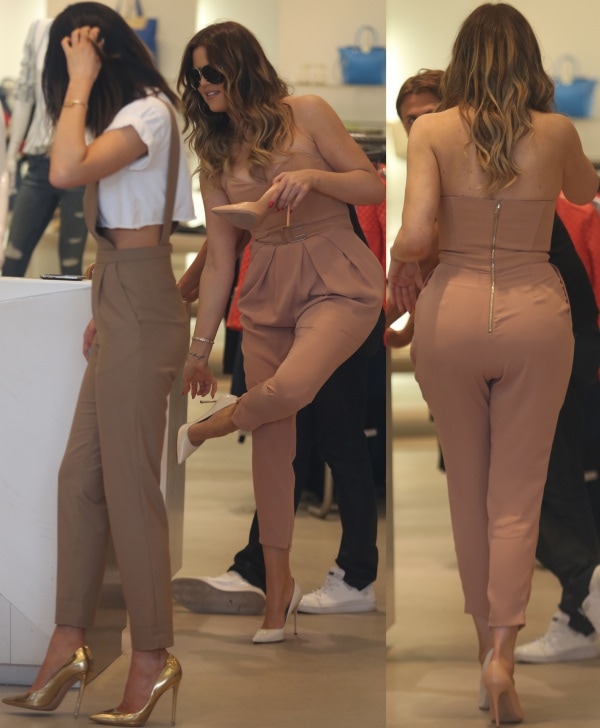 Kylie Jenner and Khloé Kardashian on a shopping spree in Miami Beach, Florida, on March 12, 2014