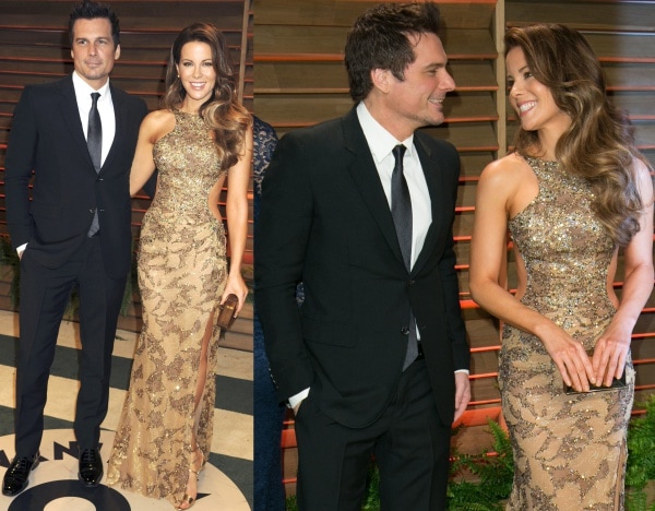 Kate Beckinsale with husband Len Wiseman at the 2014 Vanity Fair Oscar Party held at Sunset Plaza in West Hollywood, California, on March 2, 2014