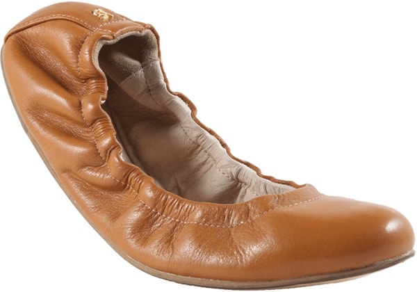 Yosi Samra Mirah Alsina Leather Flats in Whiskey