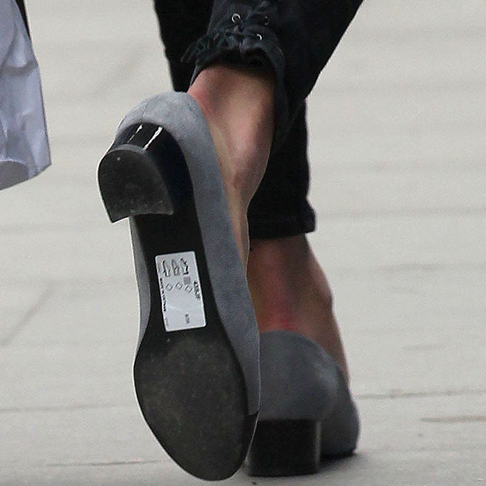 Fearne Cotton with the sticky-label-still-on-shoes