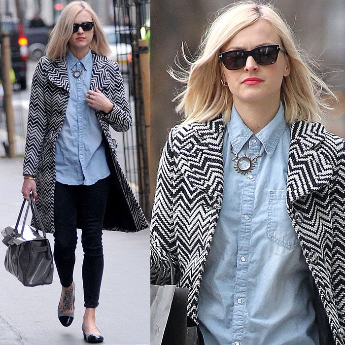 Fearne Cotton leaving the BBC Radio 1 studios in London, England, on January 23, 2012