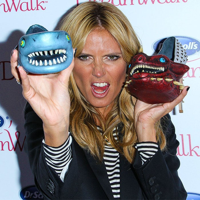 Heidi Klum made a stylish statement as she unveiled Dr. Scholl's DreamWalk Line at Gansevoort Park Avenue in New York City