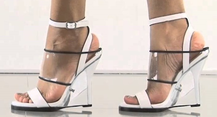 White L.A.M.B. "Fiby" Wedge Sandals