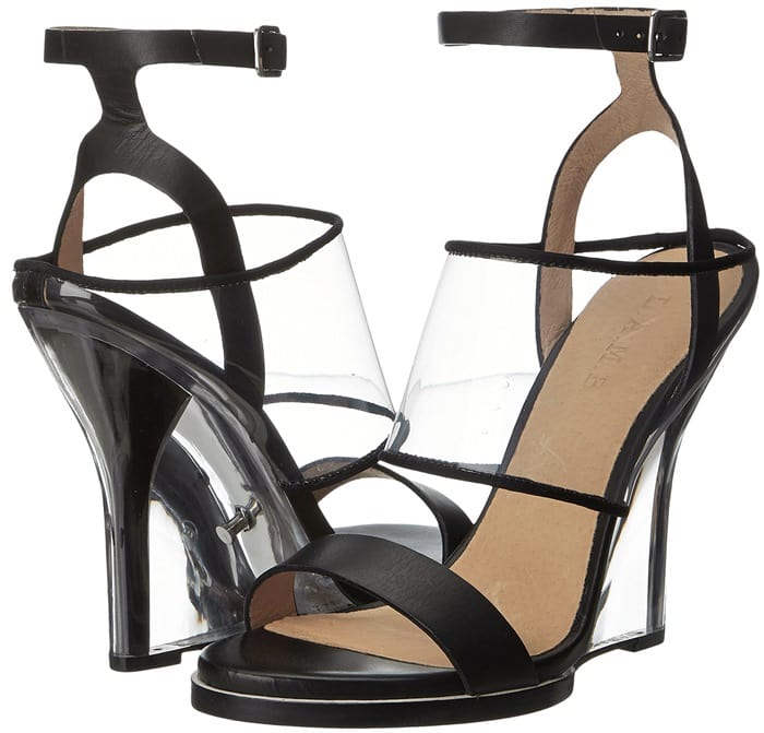 Black L.A.M.B. "Fiby" Wedge Sandals