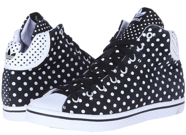 adidas Originals "Vulc Star" Mid-Cut Sneakers in Black/White