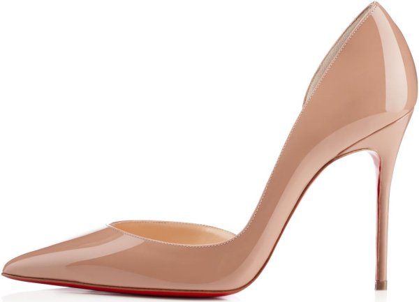 Christian Louboutin "Iriza" Pumps in Nude Patent Leather