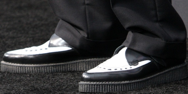 He finished the look with bold black-and-white brogues, a stylish twist on a classic menswear staple