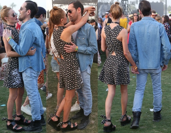 Kate Bosworth and Michael Polish were inseparable on day 2 of the Coachella Music and Arts Festival