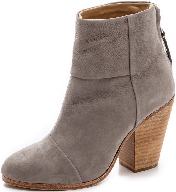 Rag Bone Classic "Newbury" Ankle Boots in Gray Nubuck Leather