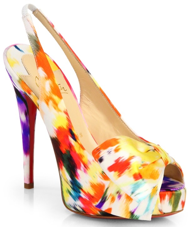 Christian Louboutin 'Vendome' Satin Slingback Pumps in Multicolors