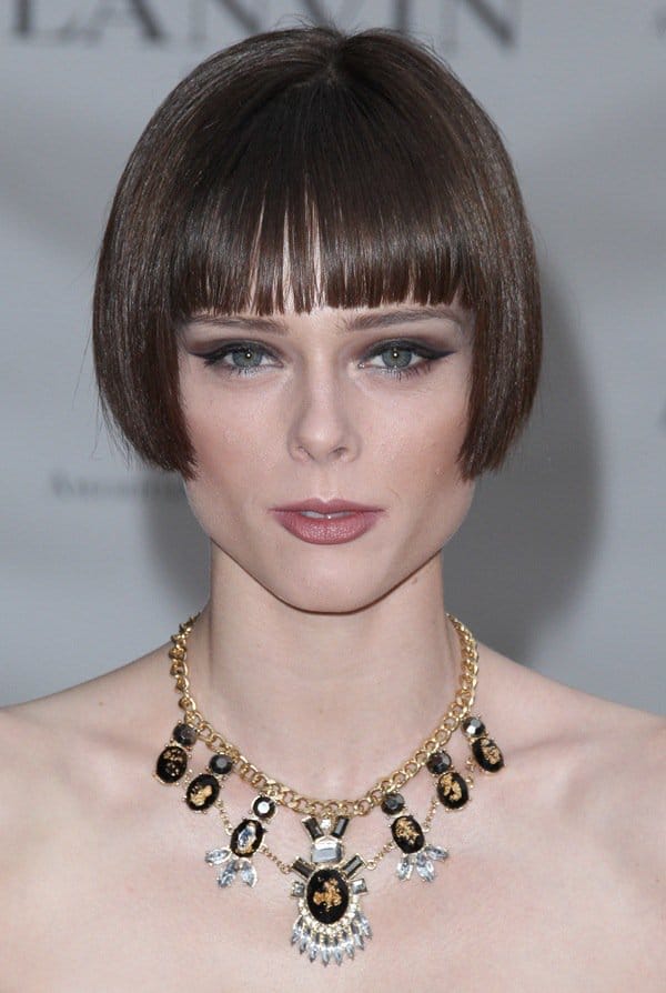 Coco Rocha wearing a BaubleBar Cosmic Dust Galactic bib necklace