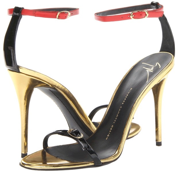 Strappy Red Gold Giuseppe Zanotti Heels