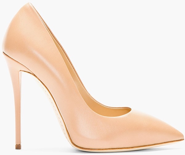 Giuseppe Zanotti Nude Beige Leather Yvette Pumps