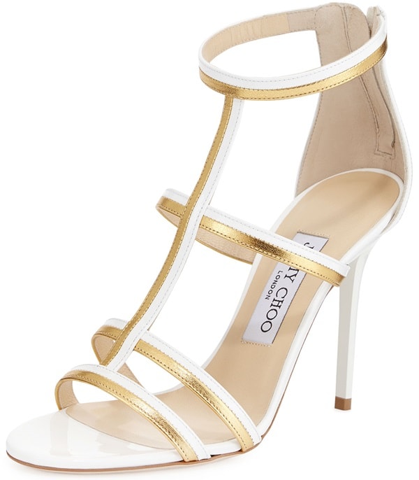 Jimmy Choo Thistle Patent Metallic Sandals
