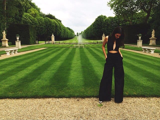 Kendall Jenner on the Chateau de Wideville grounds