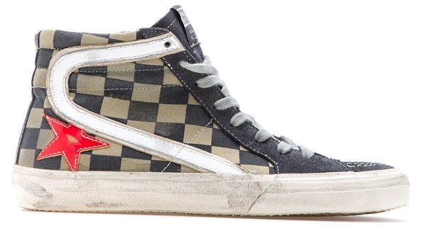 Golden Goose Checkered Hi-Top Sneakers