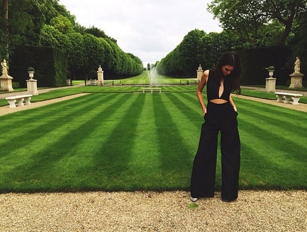Kendall Jenner wore a sexy black jumpsuit with cutouts