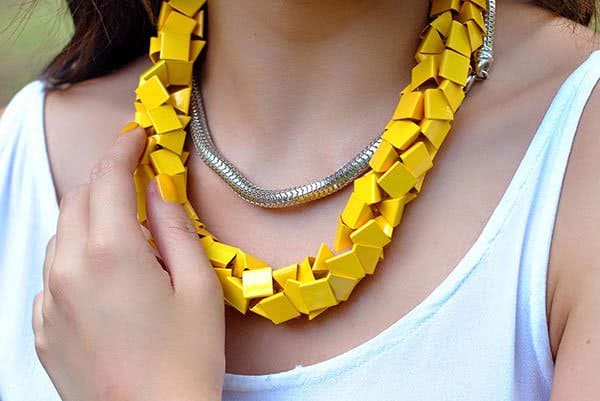 Amparo's gorgeous yellow necklace matched her nails