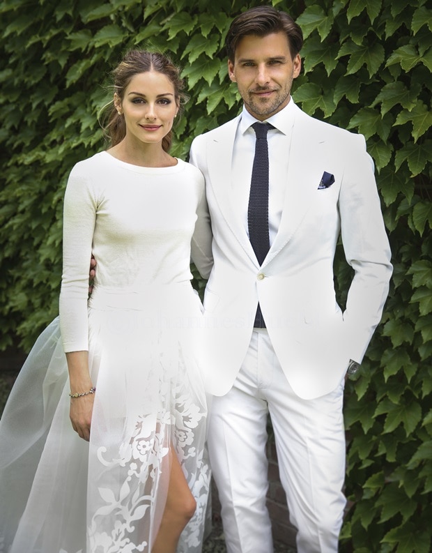 Olivia Palermo and Johannes Huebl got married in outfits by Carolina Herrera and Marc Anthony Hamburg