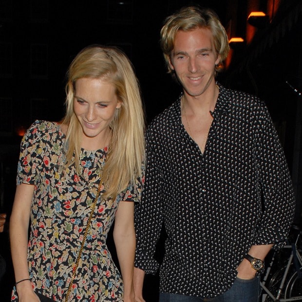 Poppy Delevingne and James Cook enjoy a night out at Chiltern Firehouse, London, captured in coordinated outfits
