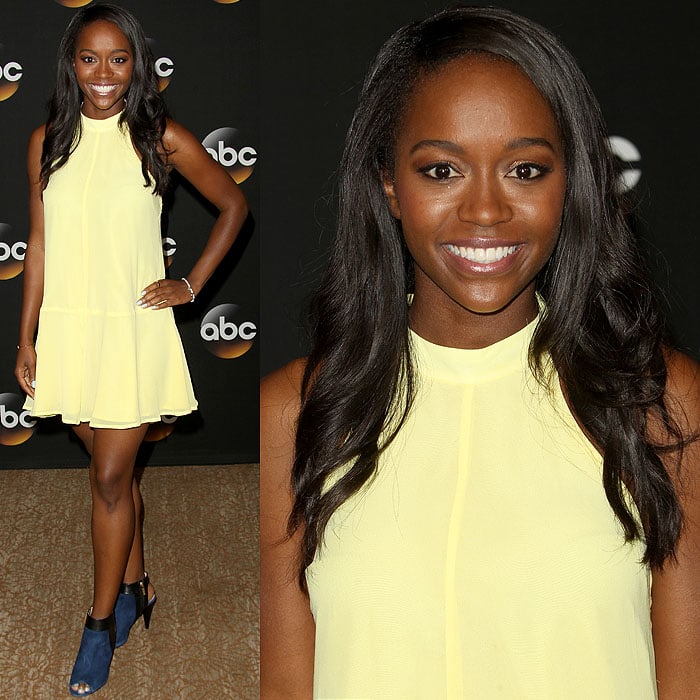Actress Aja Naomi King attends the Disney ABC Television Group's TCA Summer Press Tour
