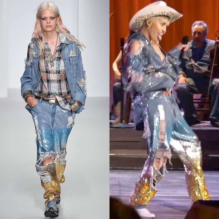 A look from the Ashish spring 2014 runway worn by Miley Cyrus for her "MTV Unplugged" concert with Madonna