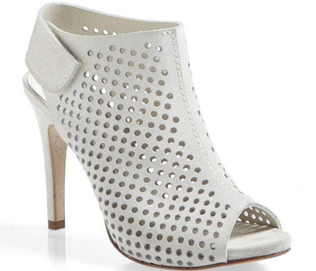 Pedro Garcia "Sofia" Peep-Toe Booties in White